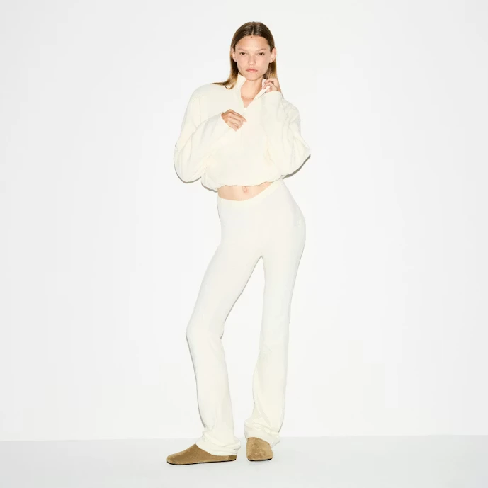 Ecru White Fleece Loungewear